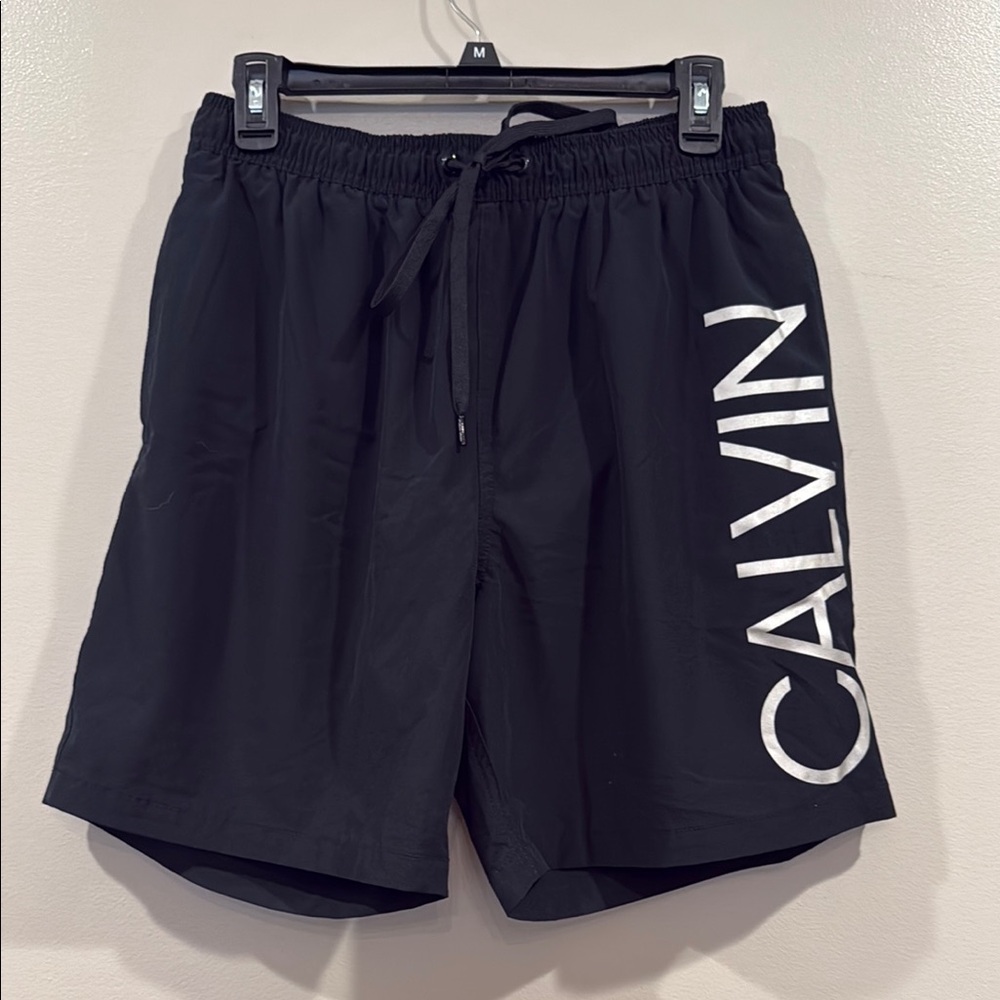 Calvin Klein Black Swim Trunks Quick-Dry Athletic Fit